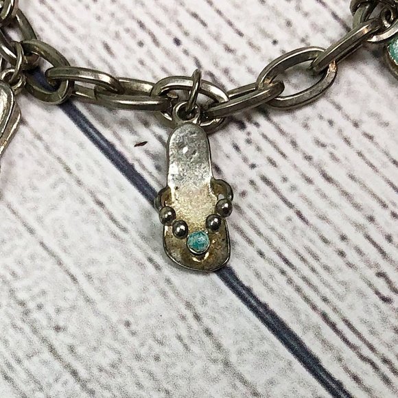 $5 CLEARANCE! Girls Flip Flop Charm Silver Charm Bracelet - Picture 6 of 9